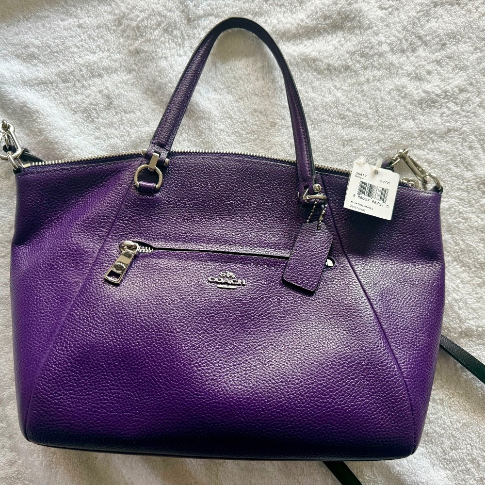 Coach Deep Purple Leather Shoulder Bag (NWT)